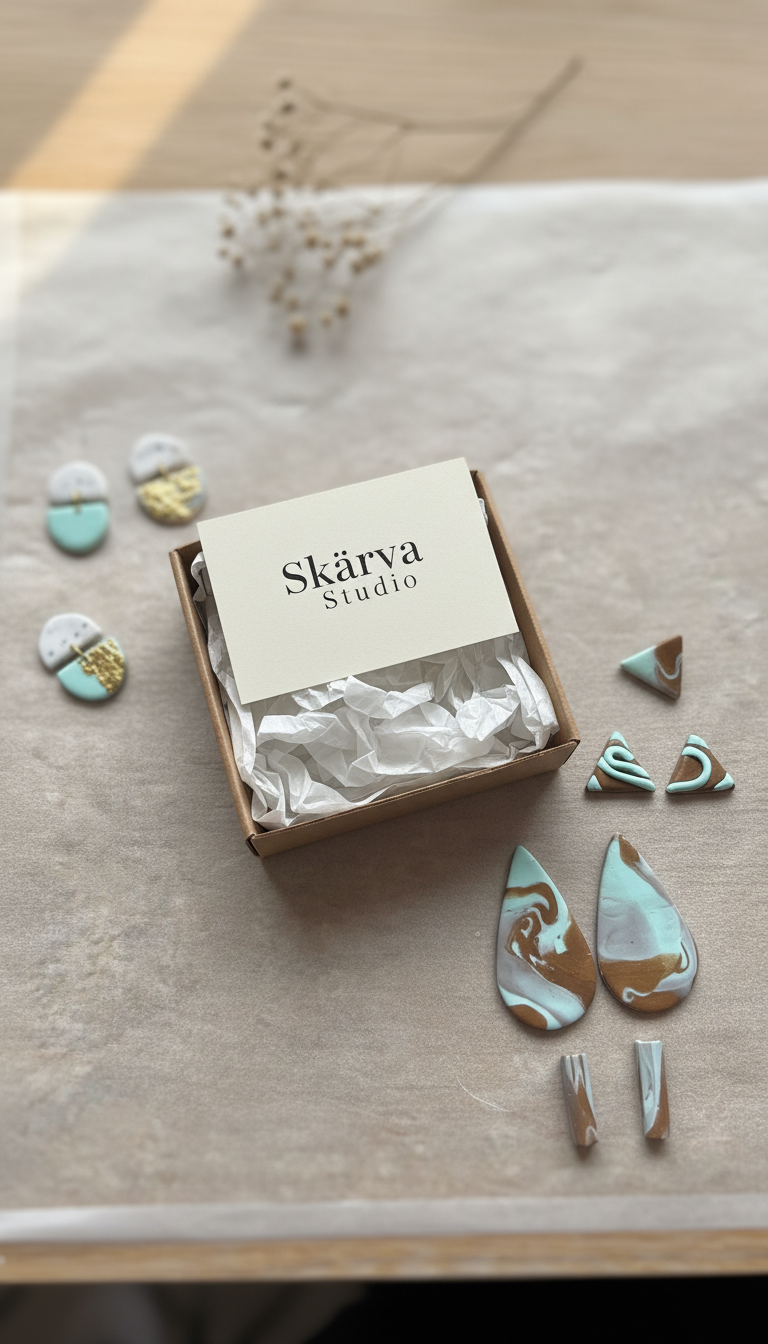 Marbled teardrop earrings